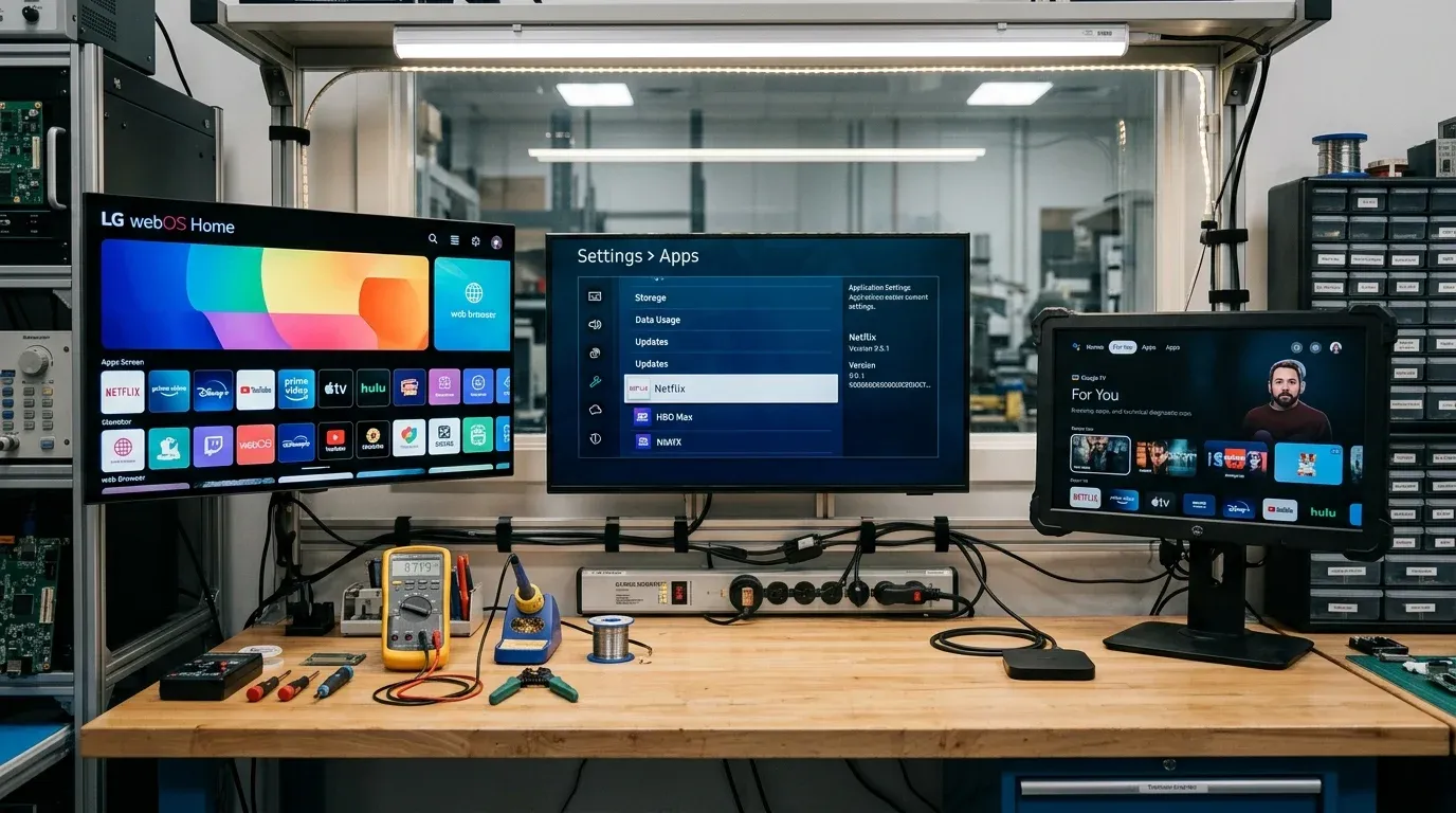 Стенд тестирования установки оболочки Lampa на телевизорах LG webOS, Samsung Tizen и Google TV